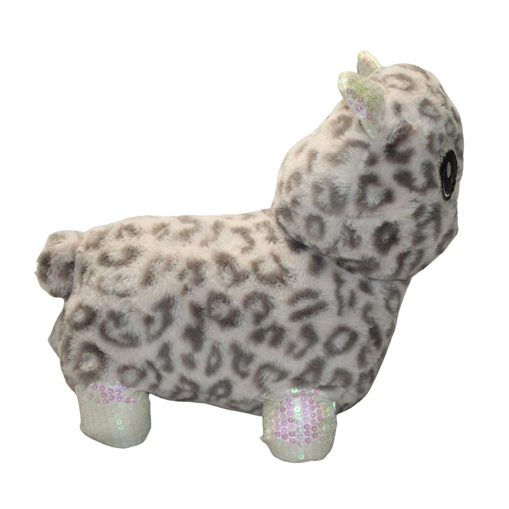 Grey White Cat Glitter Face Pink Sequins Plush Stuffed Animal - Picture 2 of 9